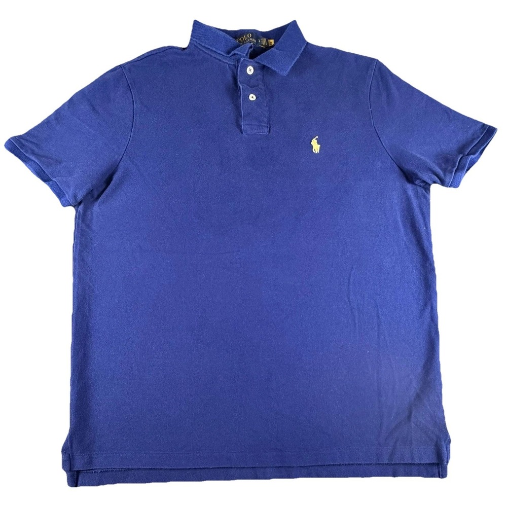 Polo Ralph Lauren Polo Shirt Mens Large Blue Knit Pony Logo Short Sleeve Casual